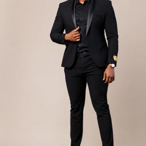 Tuxedo Suit-Silky Collar