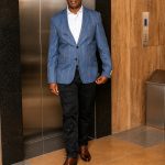 Men Blue Checked Blazer