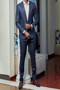 Men’s Navy Checkered Suit