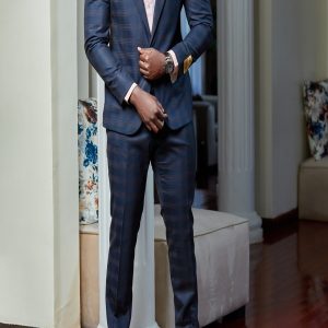 Men’s Navy Checkered Suit