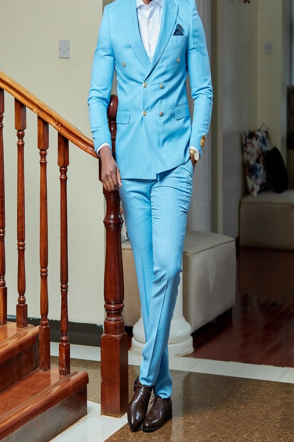 double-breasted men's suit.