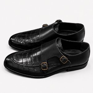 Double Monk Strap black