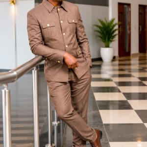 Men's Coffee Brown Kaunda Suit