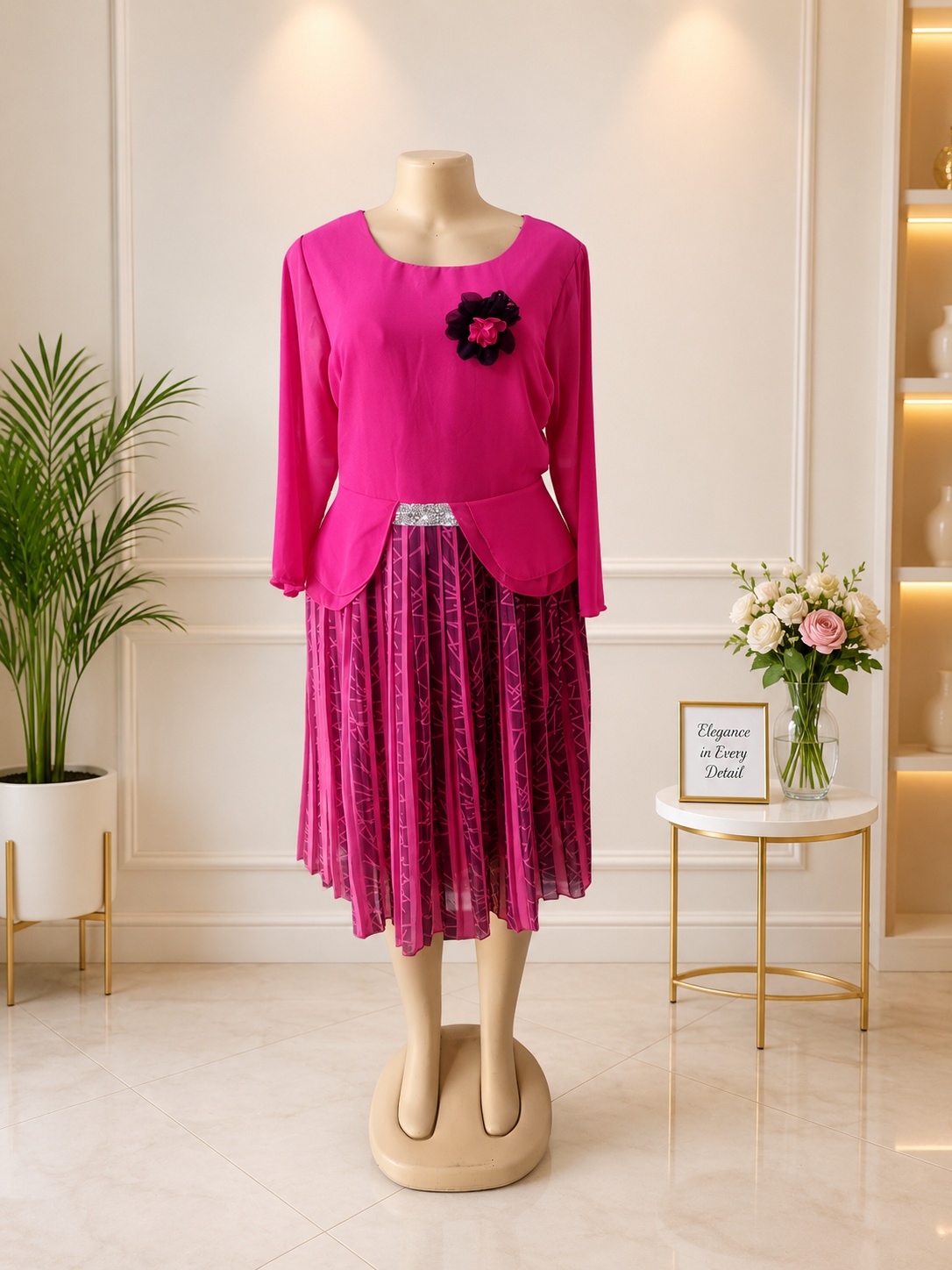 Pleated Dress – Pink