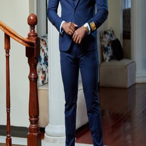 Navy Blue Pinstripe